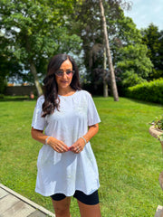 White Diamante Burst Tunic Halle