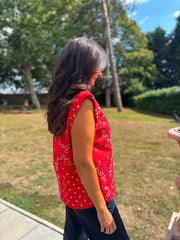 Red Sleeveless Paisley Top Caitlyn
