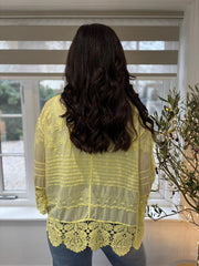 Lemon Crochet Detail Shirt Jacket Jenny