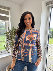 Mocha Animal Equestrian Top Eliza