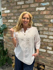 Pink Embroidered Floral Top Jasmine