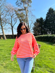 Orange Striped Sweatshirt Michaela