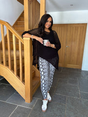 Grey Snake Print Leggings