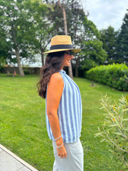 Blue Striped Sleeveless Top Tiana