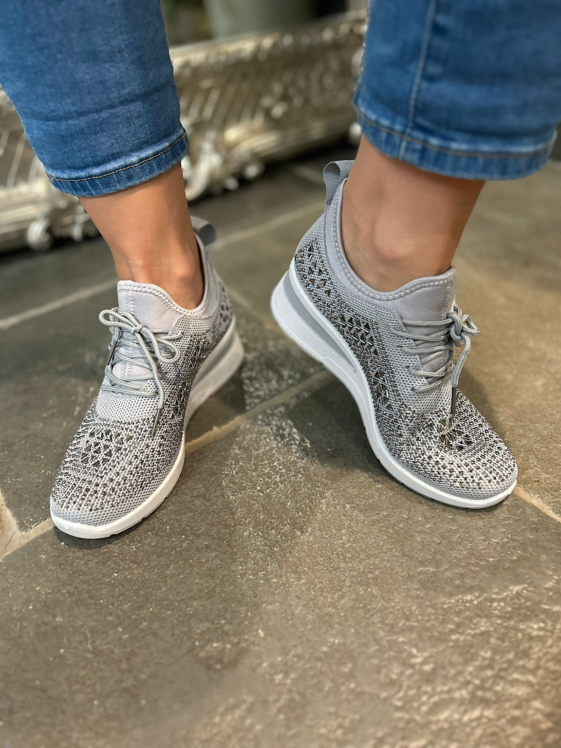 Katerina embellished wedge sneaker hot sale