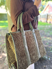 Khaki Sherpa Tote Bag