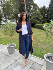 Navy Super Soft Longline Cardi Mary