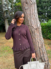 Chocolate Pattern Knit Shirt Sherry