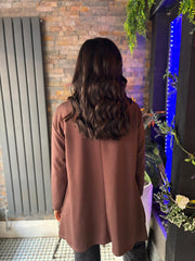 Chocolate Ruch Sequin Detail Top Avril