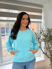 Aqua Terry Towel Pocket Sweatshirt Andrada