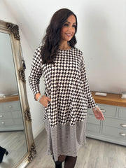 Chocolate Geometric Dress Maddie