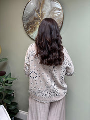 Stone Paisley Bubble Cotton Top Quinley