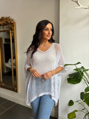 White Open Weave Knit Peyton