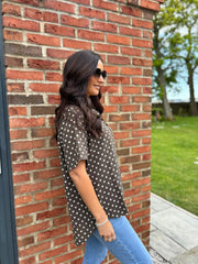 Chocolate Polka Dot Top Everly