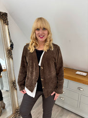 Chocolate Chenille Layered Cardigan Emily