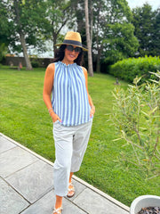 Blue Striped Sleeveless Top Tiana