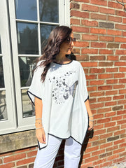 White Butterfly Crepe Top Gail