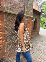 Olive Elegant Floral Vest Isabella