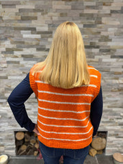 Orange Stripe Knitted Waistcoat Emily