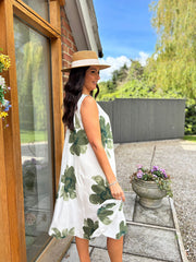 Khaki Floral Print Dress Yvonne
