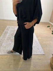 Black Gathered Hem Two Piece Marielle