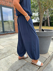 Navy Two Piece Trouser Set Sara