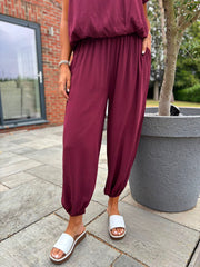 Wine Two Piece Trouser Set Sara