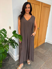 Chocolate Wide Leg Jumpsuit Kaylee