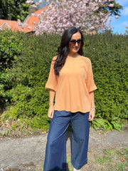 Orange Net Sleeve Top Julia