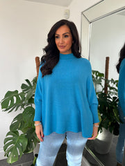Blue Crew Neck Knit Kerry