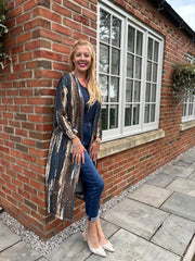 Denim Brushstroke Shimmer Cardigan Freya