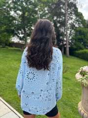 Denim Paisley Bubble Cotton Shirt Alina