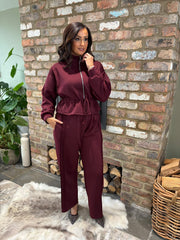 Wine Drawstring Co-Ord Skylar