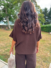 Chocolate Reverse Seam Knit Georgina