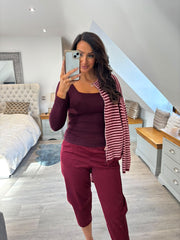 Wine Square Neck Top Saylor