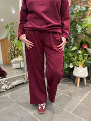 Wine Diamante Seam Front Trousers Nina
