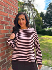 Rose Striped Sweat Top Mollie