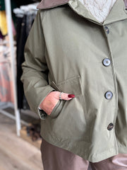 Khaki Cropped Trench Coat