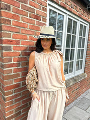 Stone Sleeveless Tie Detail Co-Ord Ashley