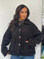 Black Teddy Fleece Jacket Ayla
