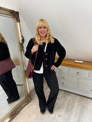 Black Chenille Layered Cardigan Emily