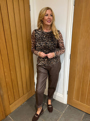 Natural Leopard Mesh Top Sofia