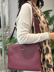 Wine Multi Compartment Crossbody Bag