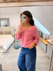 Pink Popcorn Knit Martha