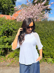 White Net Sleeve Top Julia
