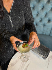 Black Sparkle Diamante Zip Top Cassie