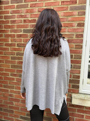 Grey Applique Flower Knit Ella