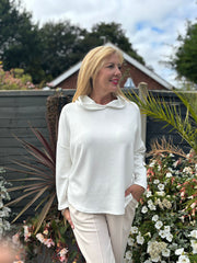 Winter White Hooded Sweat Top Ada