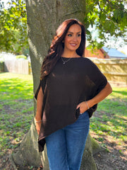 Chocolate Asymmetric Cosy Knit Fran