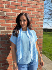 Light Blue Scarf Top Hilary